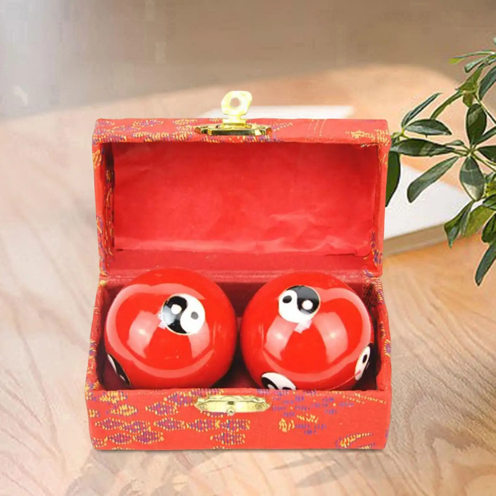 2Pcs Hand Massage Balls with Storage Box Finger Dexterity Massager Gift Compact Portable Chinese Exercise Handballs for Children