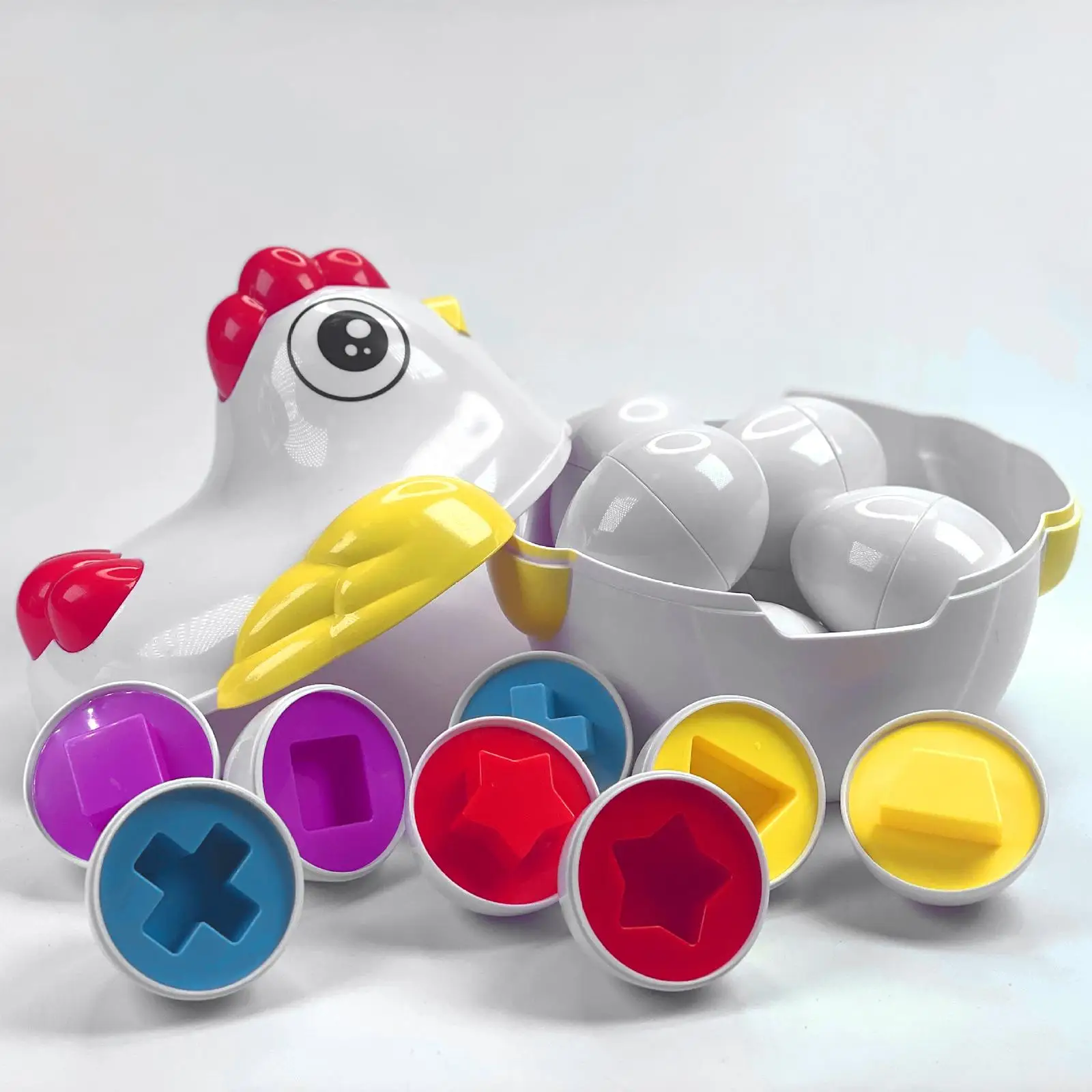 12x Montessori Matching Eggs Toy Fine Motor Skills for 18 Month + Preschool