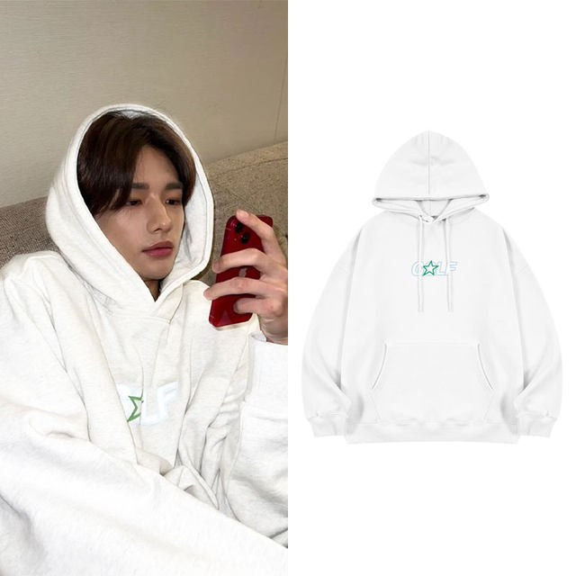 White New York Print Hoodie | Hyunjin - Stray Kids White XXL