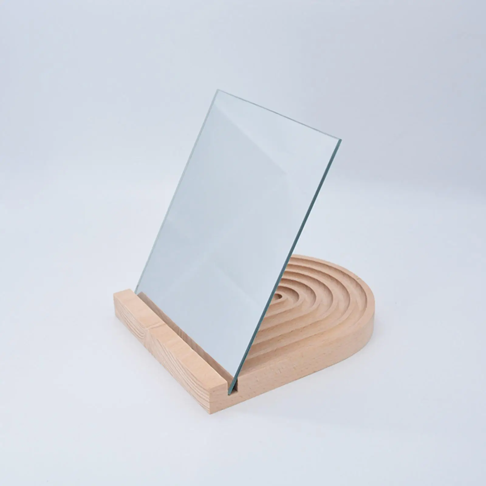 Wooden Ripple Board Plates Multipurpose Bracelets Tray Natural Arch Handmade Mirror Stand for Decoration Bedroom Home