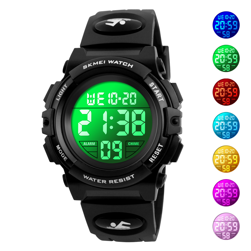 Skmei LED Light Display Digital Children's Watches For Boys Girls Watch Alarm Clock 5Bar Waterproof Kids Wristwatches 1266