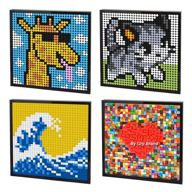 Feito à mão pixel arte 32x32 pontos diy pintura gato dos desenhos animados  quadro quarto mosaico decorativo por blocos de construção conjunto  brinquedo para crianças - AliExpress