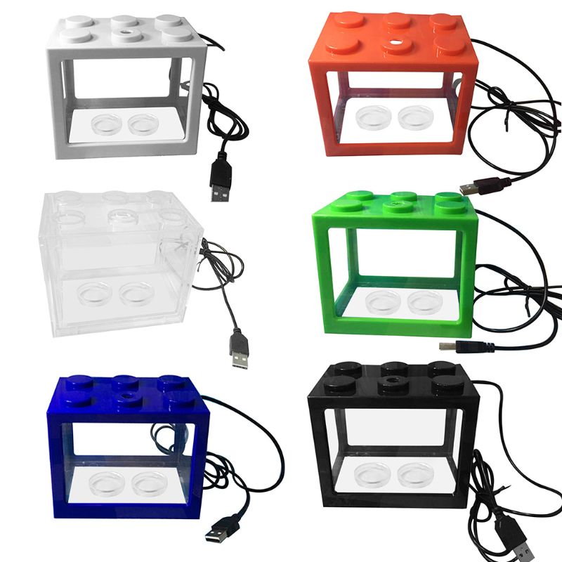 Title 5, Tragbares USB-Mini-Aquarium für Tank, LED-Licht...