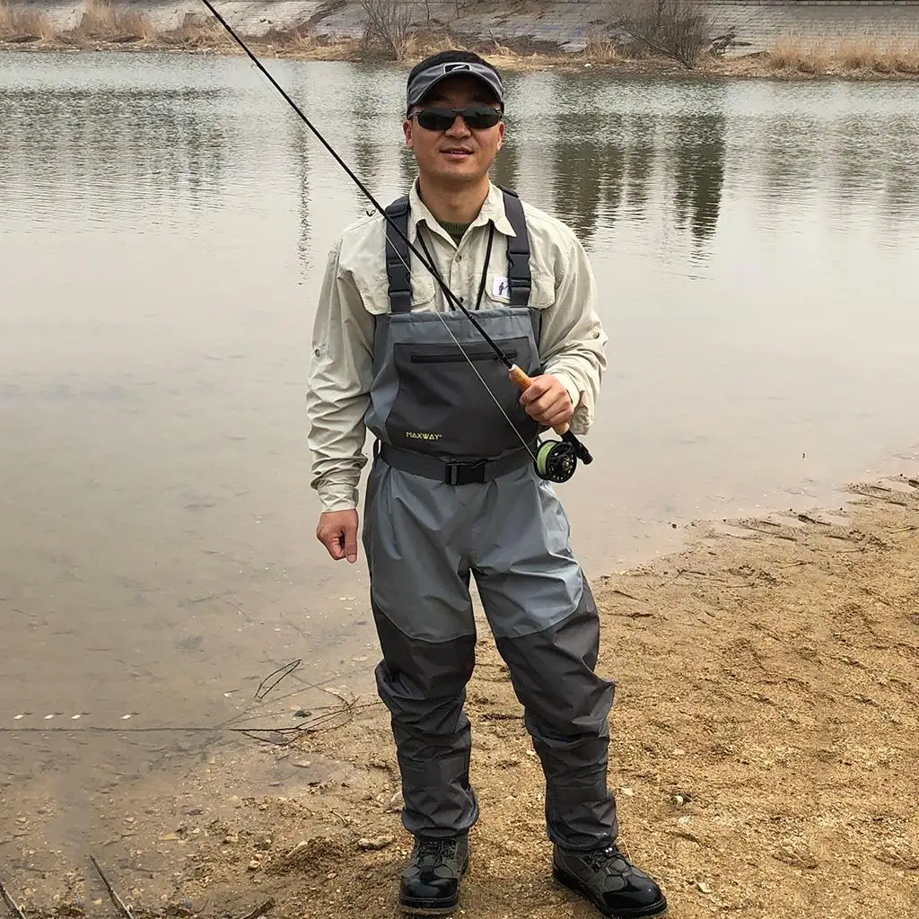 Adults Waterproof Fishing Waders Chest Wader with Stocking Foot for Fly Fishing
