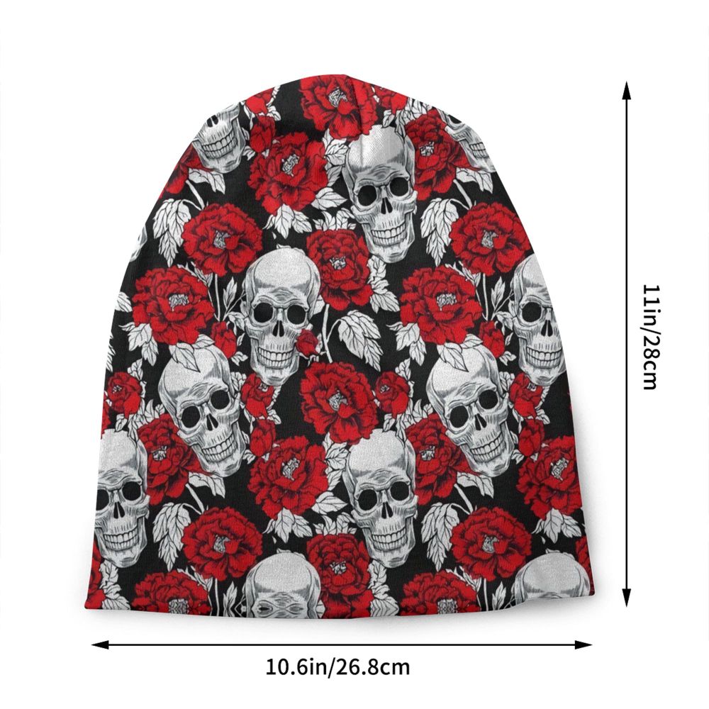 Benutzerdefinierte Schädel Druck Motorhaube Hüte Straße Stricken Hut Für Frauen Männer Winter Warme Horror Skeleton Tod Skullies Beanies Caps – Detail 32