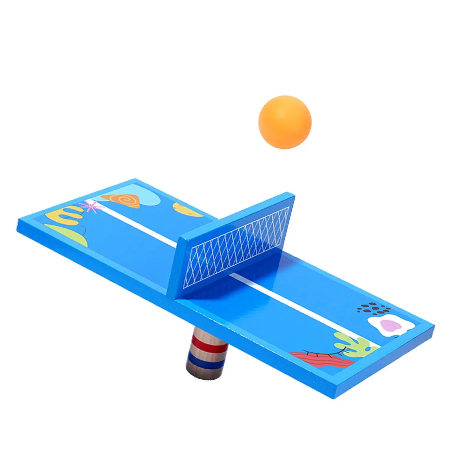 Wooden Mini Pingpong Table Game Portable Tabletop Game Desktop Sport Board for Girls Kids Children