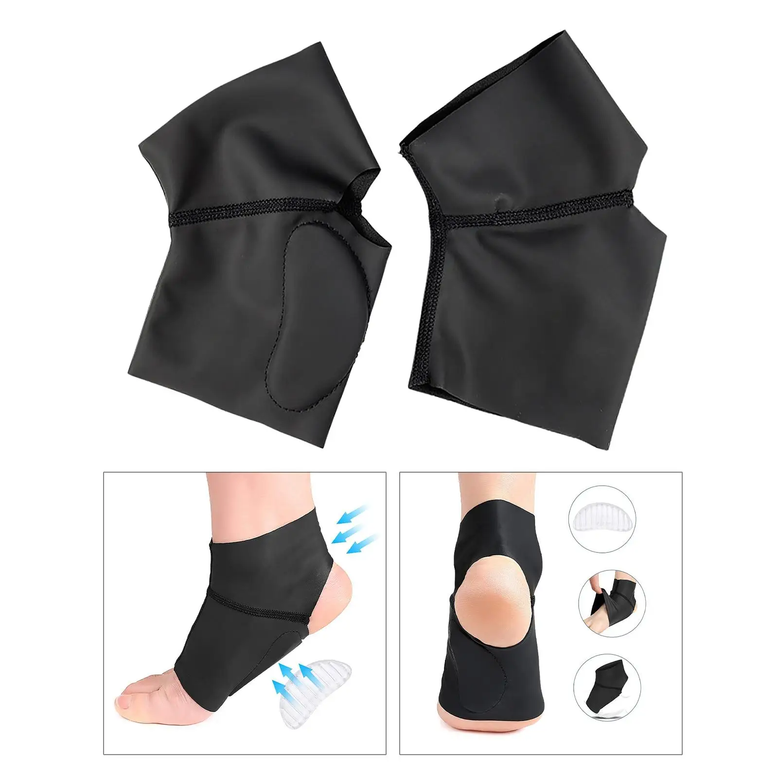 2x Arch Support Foot Pad Breathable Ankle Support Brace Corrector for Sports
