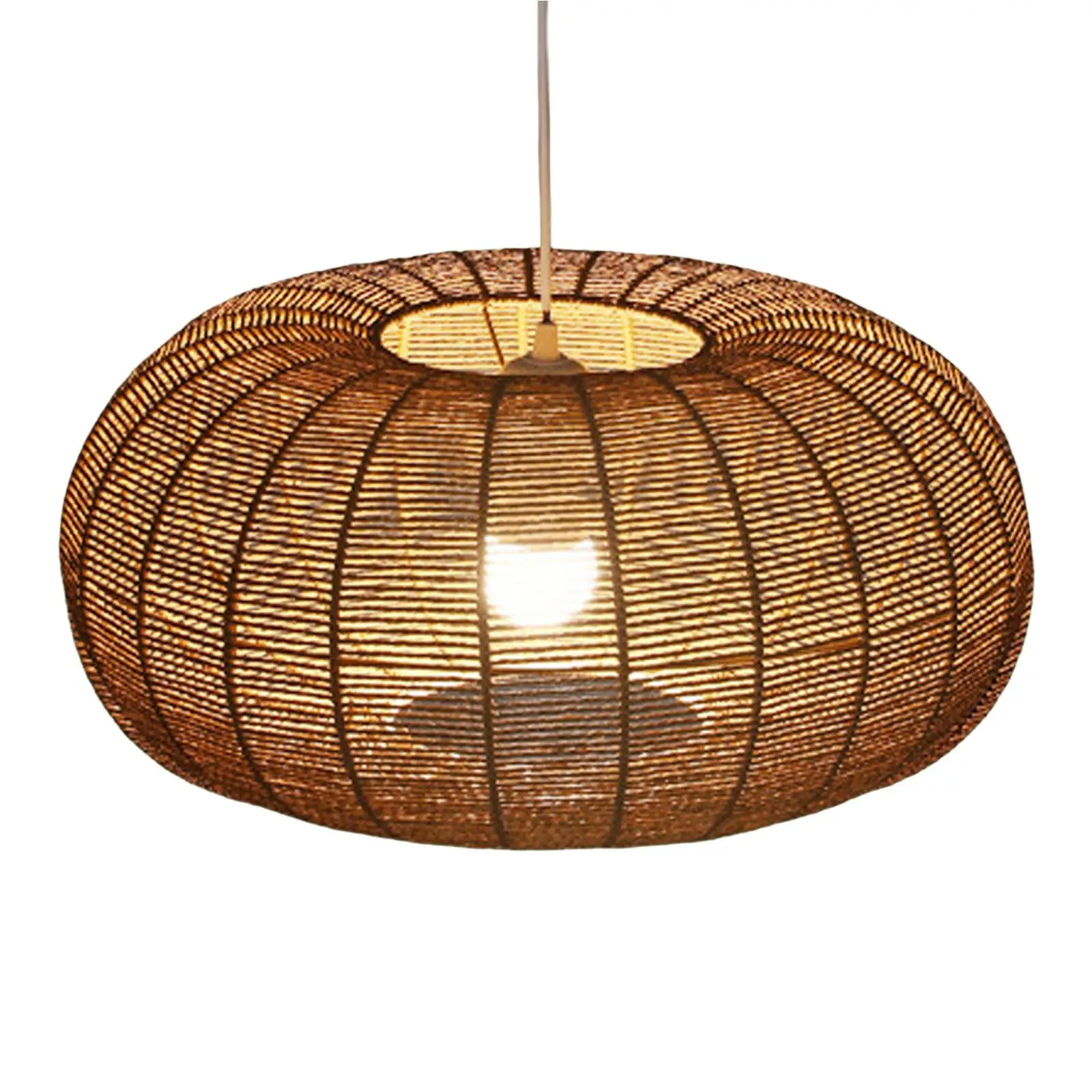 Retro Style Pendant Lamp Shade Paper Rope Chandelier Cover Kitchen Teahouse