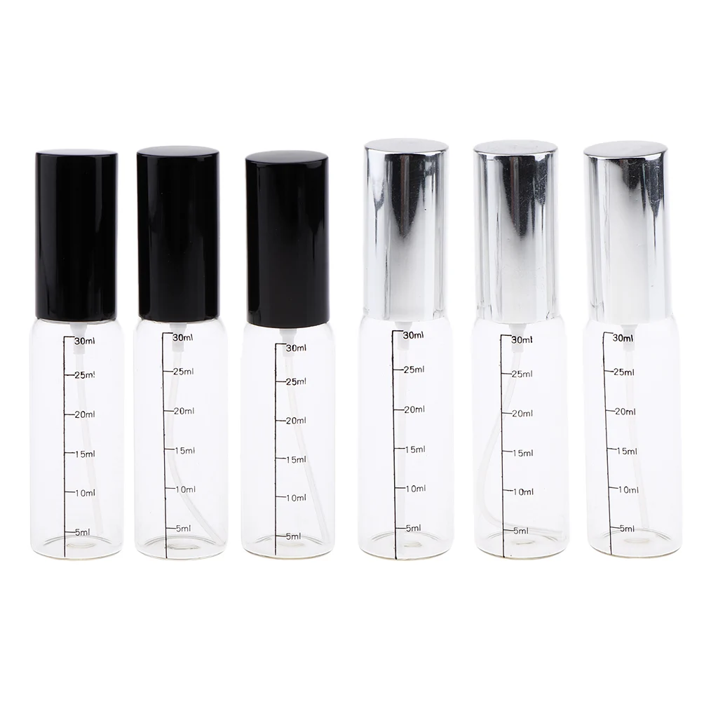 3-Pack Clear Refillable Glass Mini Spray Empty Bottles for Perfume Liquid (30ml)