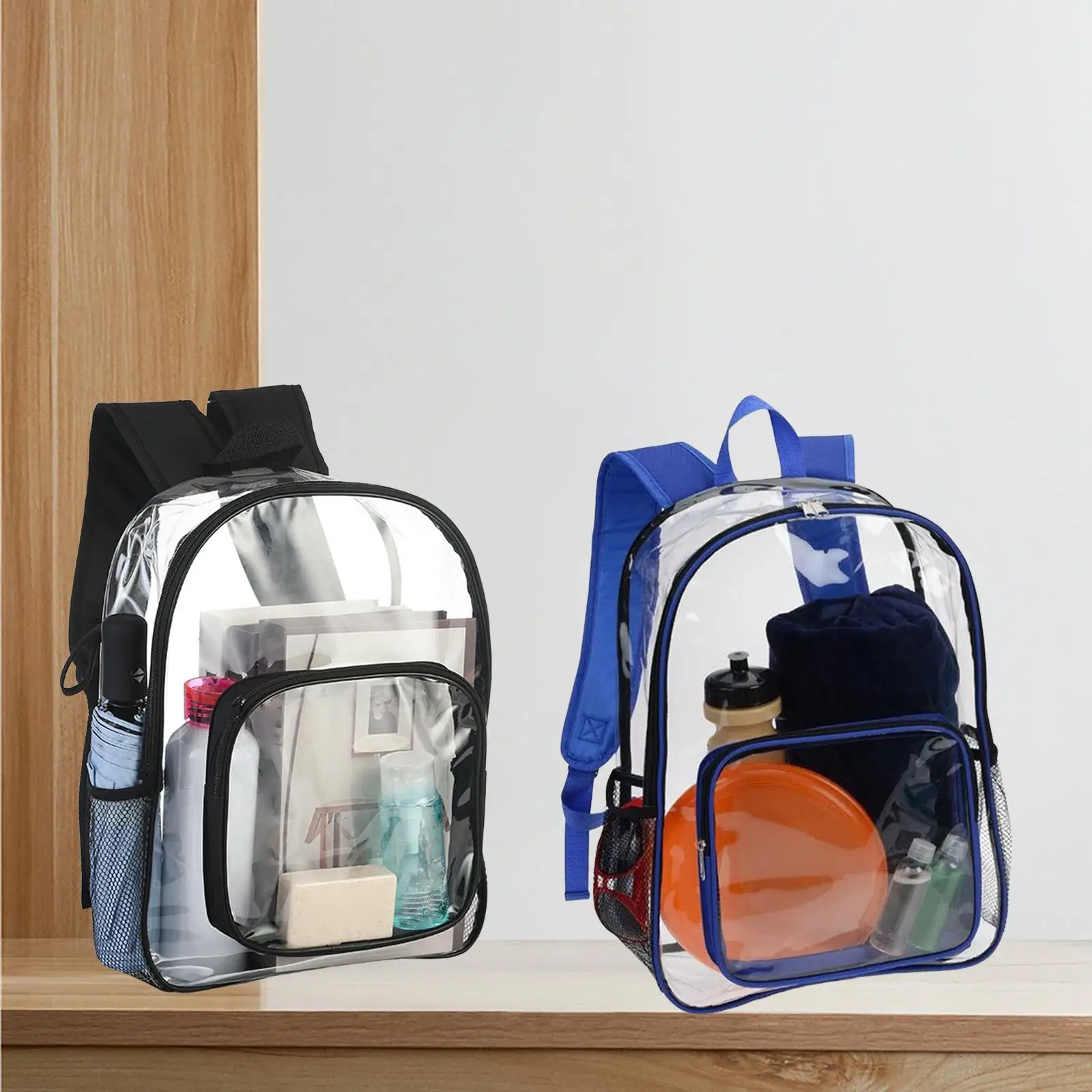 Transparent Book Bag Camping Rucksack Kids College PVC Clear Backpack