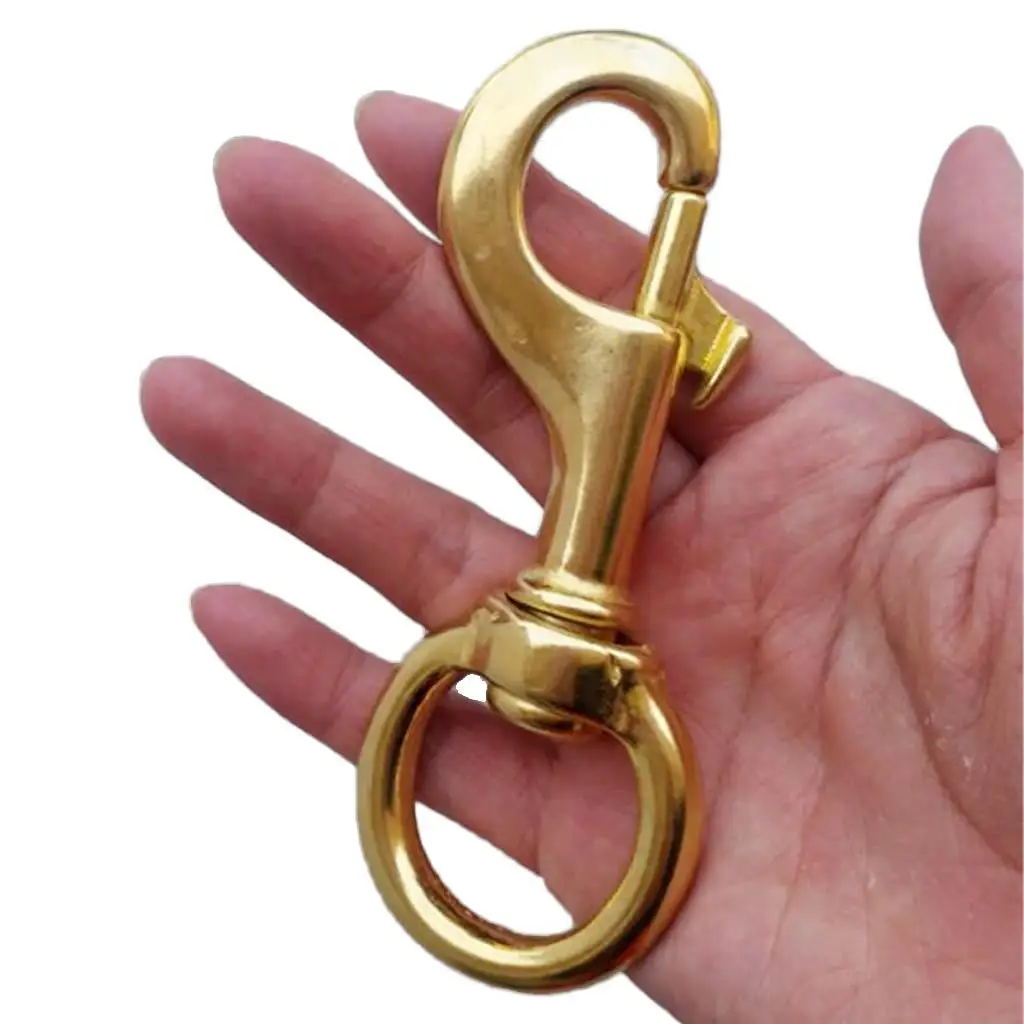 Pure Brass Swivel Eye Bolt Snap Hook Buckle For Scuba Diving