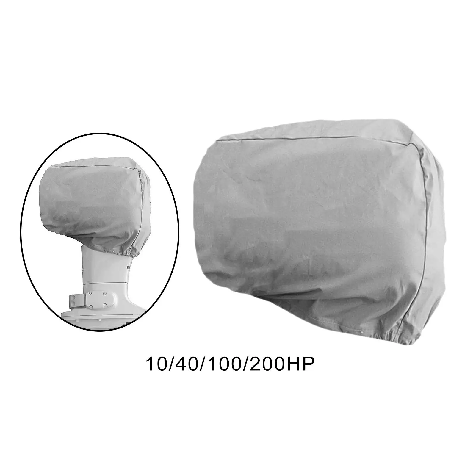 Outboard Motor Cover Tear Resistant Engine Protector Adjustable Oxford Silver Waterproof Boat Hood Covers for Boating Fishing