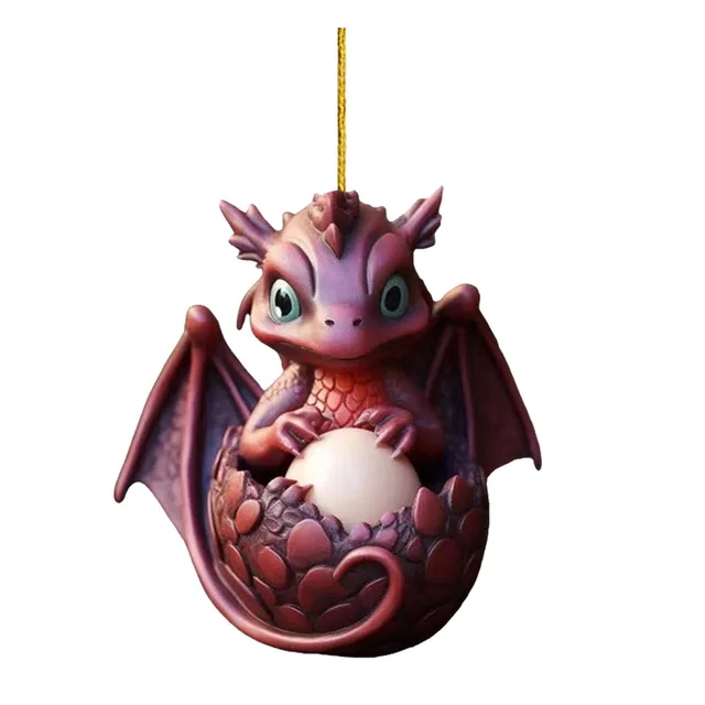 Ornament String Hang Dragon Baby Egg Hanging Ornament Christmas Tree Charm  Cute Car Pendant Decoration 2D Acrylic xmas gift 2024 - AliExpress