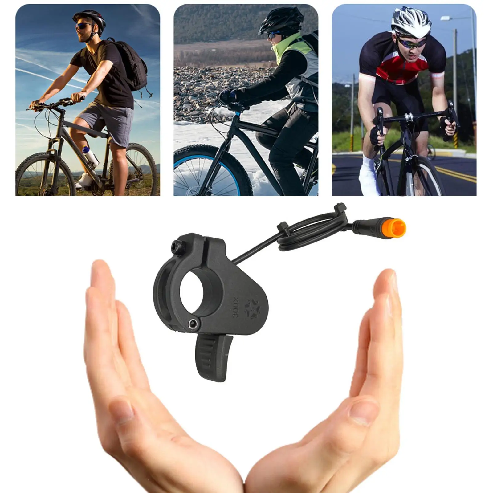 1Pcs Thumb Throttle Waterproof Connector Black Universal Accs Plug Accelerator Wuxing 300x for E-Bike Snow Bike Mountain Bike