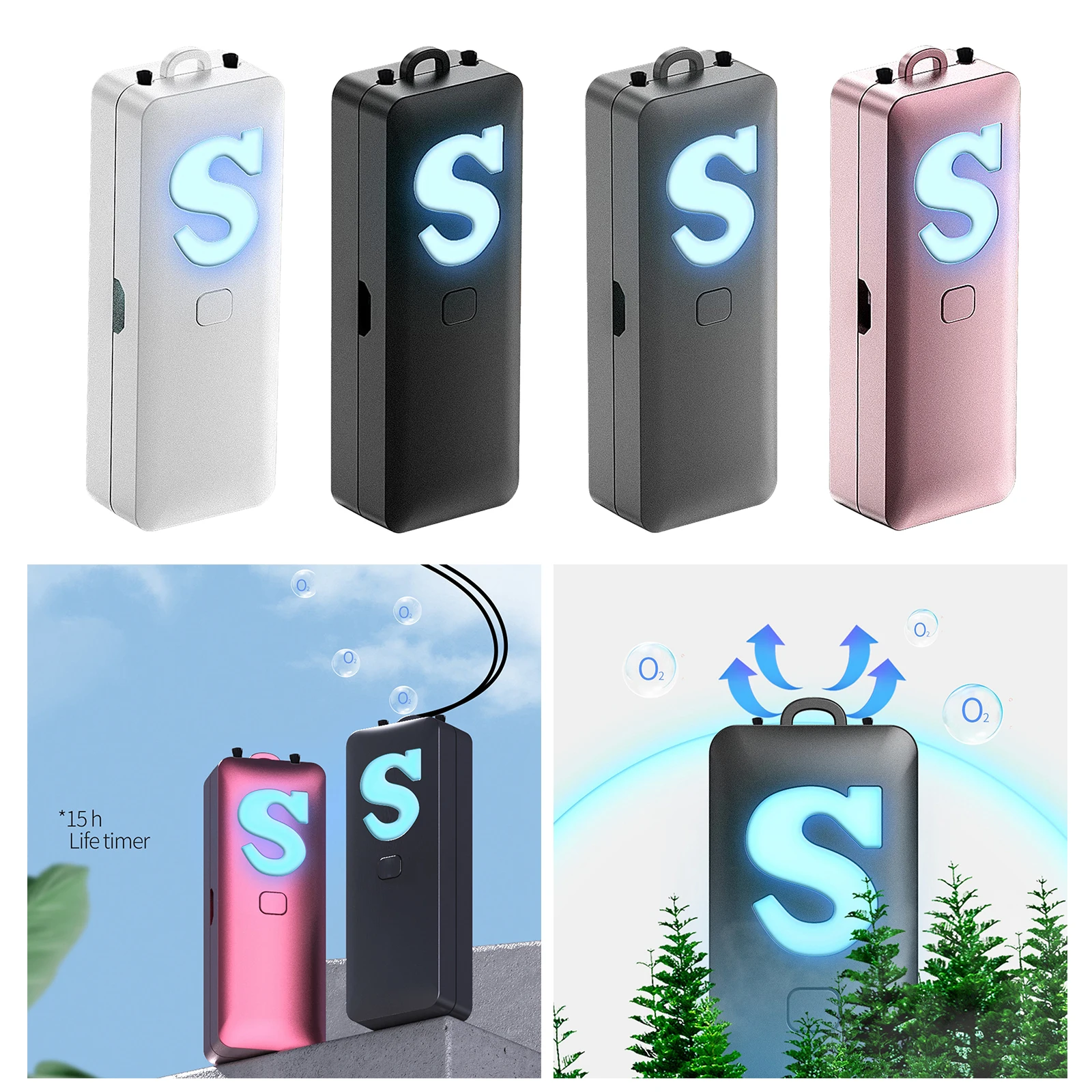 Air Purifier Ion Generator Necklace Wearable USB Smoke Remover