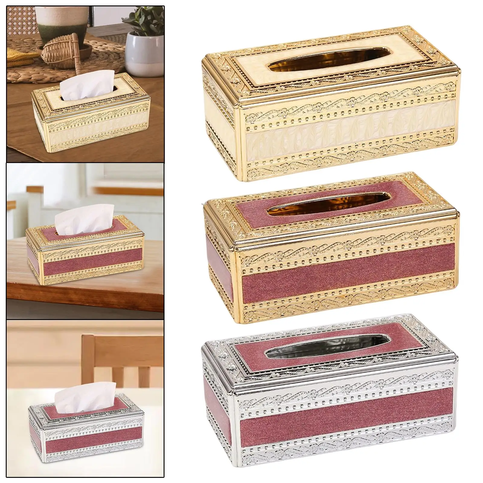 European Style Tissue Box Napkin Paper Holder Case Napkin Storage Box Tissue Holder for Restaurant Living Room Decoration