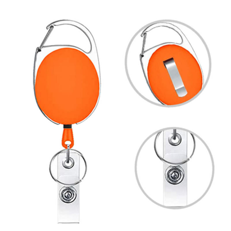1pc Gürtel Seil Büro Lanyard Clip Schlüsselbund Name Tag Halter Schlüsselring Id Karte Schlüssel Ring Schnur Reel Einziehen Pull schlüsselbund Abzeichen halter – Detail 6