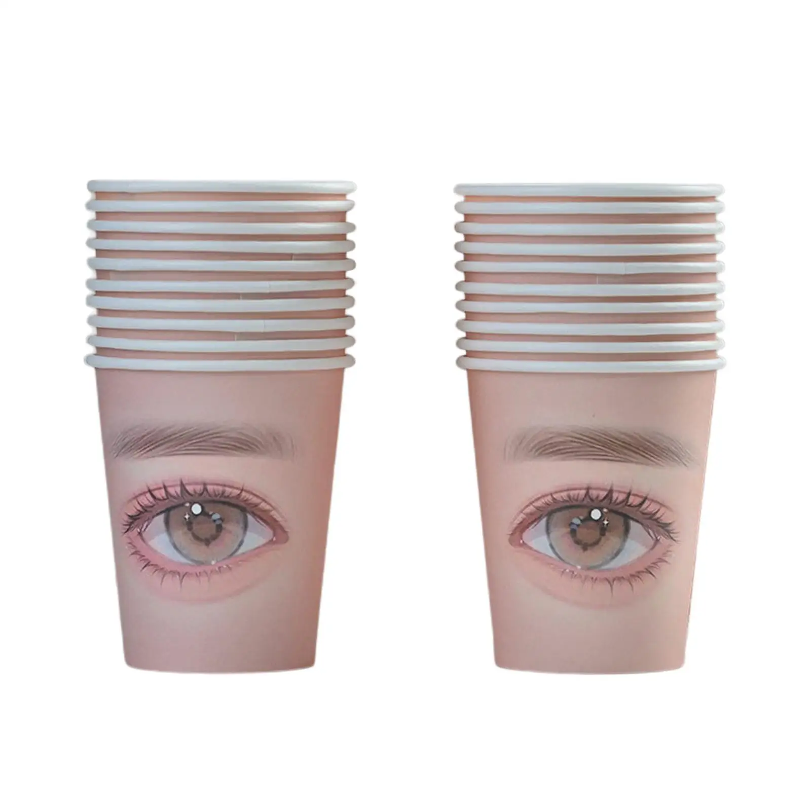 20 Pieces Eyelash Practice Paper Cup Cosmetology Mannequin Durable Makeup Multifunction for Starters Teaching Aid Auxiliary Tool