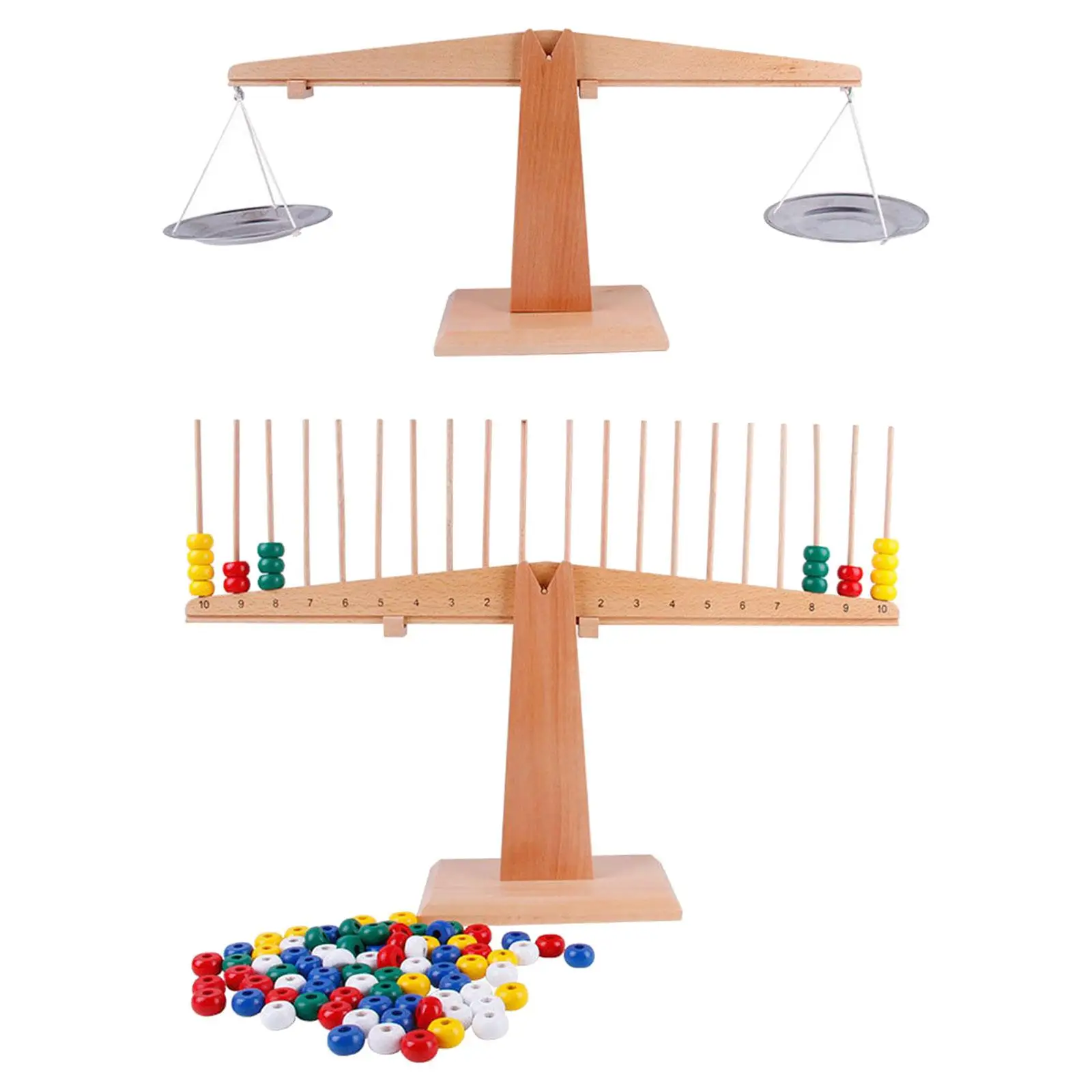 Wooden Balance Counting Toys Montessori Educational Toys Interactive Math Games Math Scale Toy for Boy Girls Kids Ages 3+