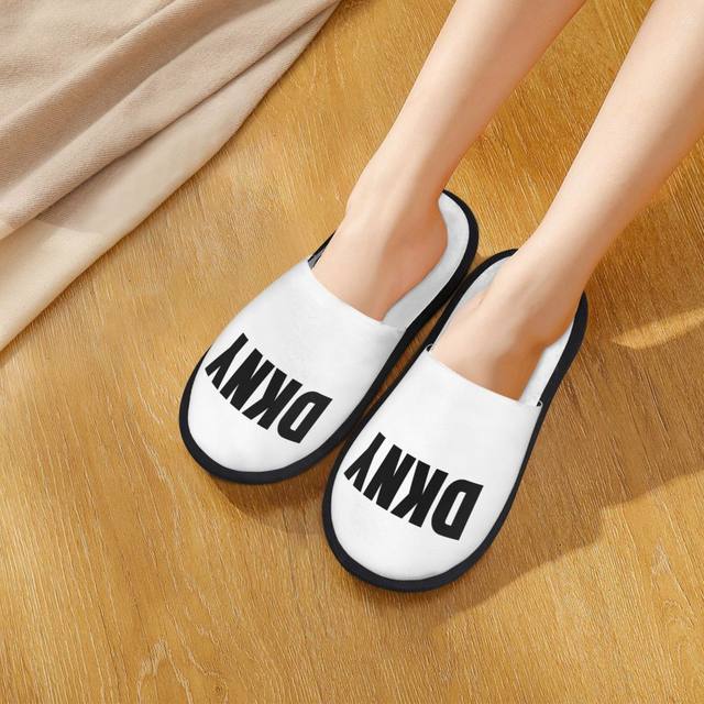 Dkny black shops slippers