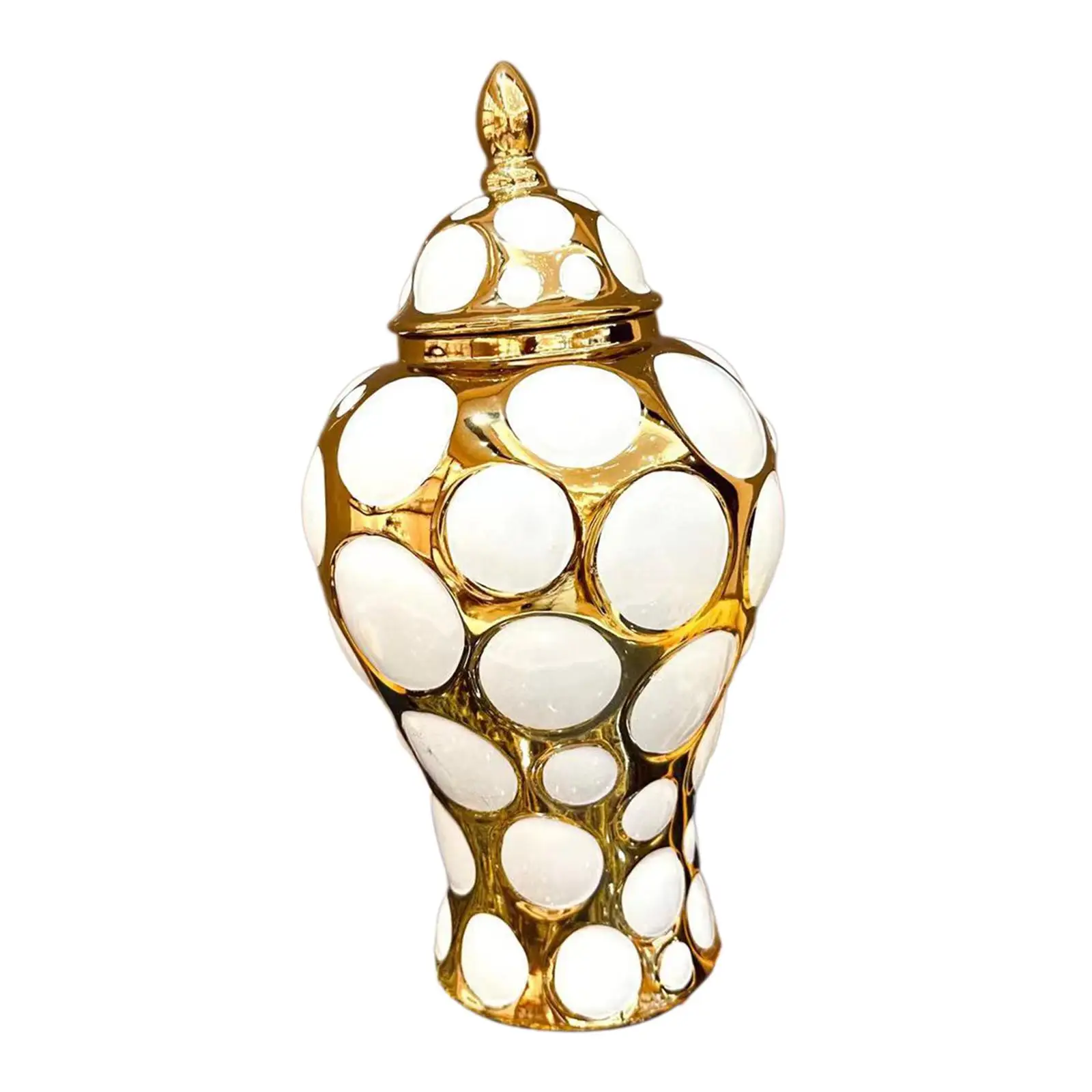 Porcelain Ginger Jar Glazed Storage Handicraft Temple Jar Ceramic Vase for