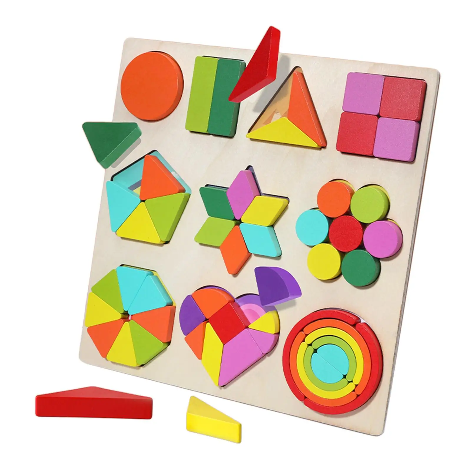 Wooden Wooden Puzzle Educational Developmental Toys Logical Skills Geometric Manipulative Board Game  Jigsaw Girls