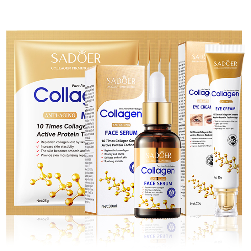 Best of SADOER Collagen Skin Care Sets Face Mask Facial Serum Eye Cream Moisturizing Anti Wrinkle Brightening Face Care Set Reviews & Tips