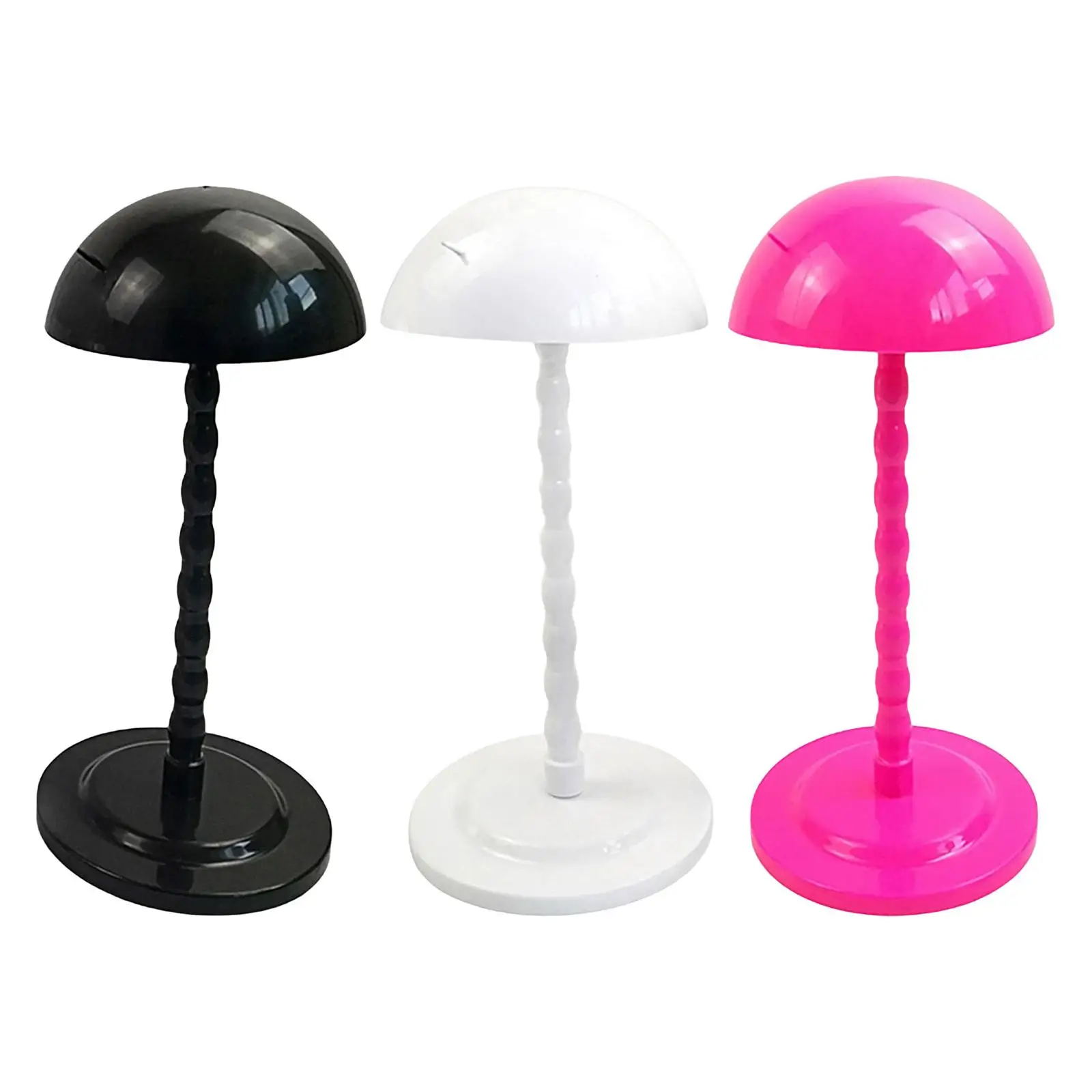 Wig Head Stand Portable Collapsible Mushroom Top Non-Slip Durable Practical Dummy Display Holder for Styling Drying Toupee Tool