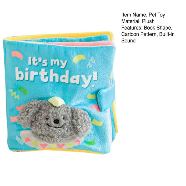 Chew Pets Toys Pet Toy Leaky Food Sniffing Dog Birthday Book Engaging Cloth  Book with Hidden Sounds for Schnauzer Yorkshire Pet