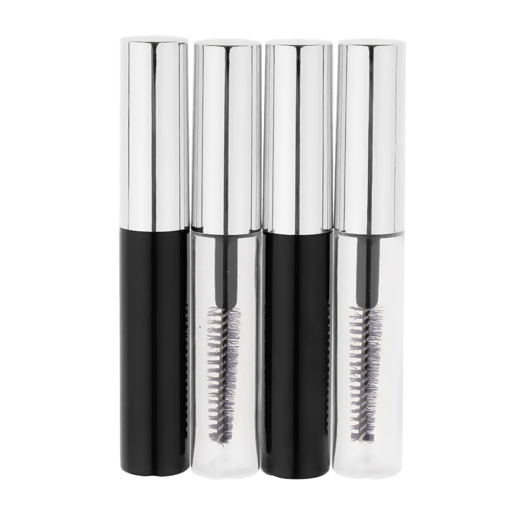 4pcs 4ml Empty Tube with    Container Bottle,Makeup Tube Vials Bottle with Rubber Inserts and Funnels Set for Refill