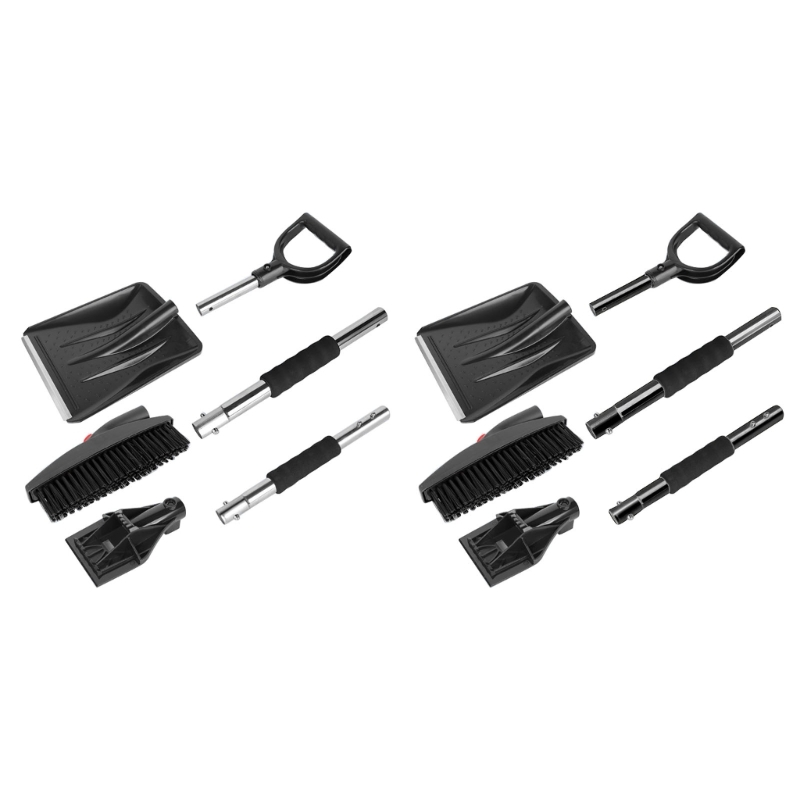 Kit Pelle à Neige 3 En 1 Portable Avec Grattoir Et Brosse - Poignée Acier Inoxydable