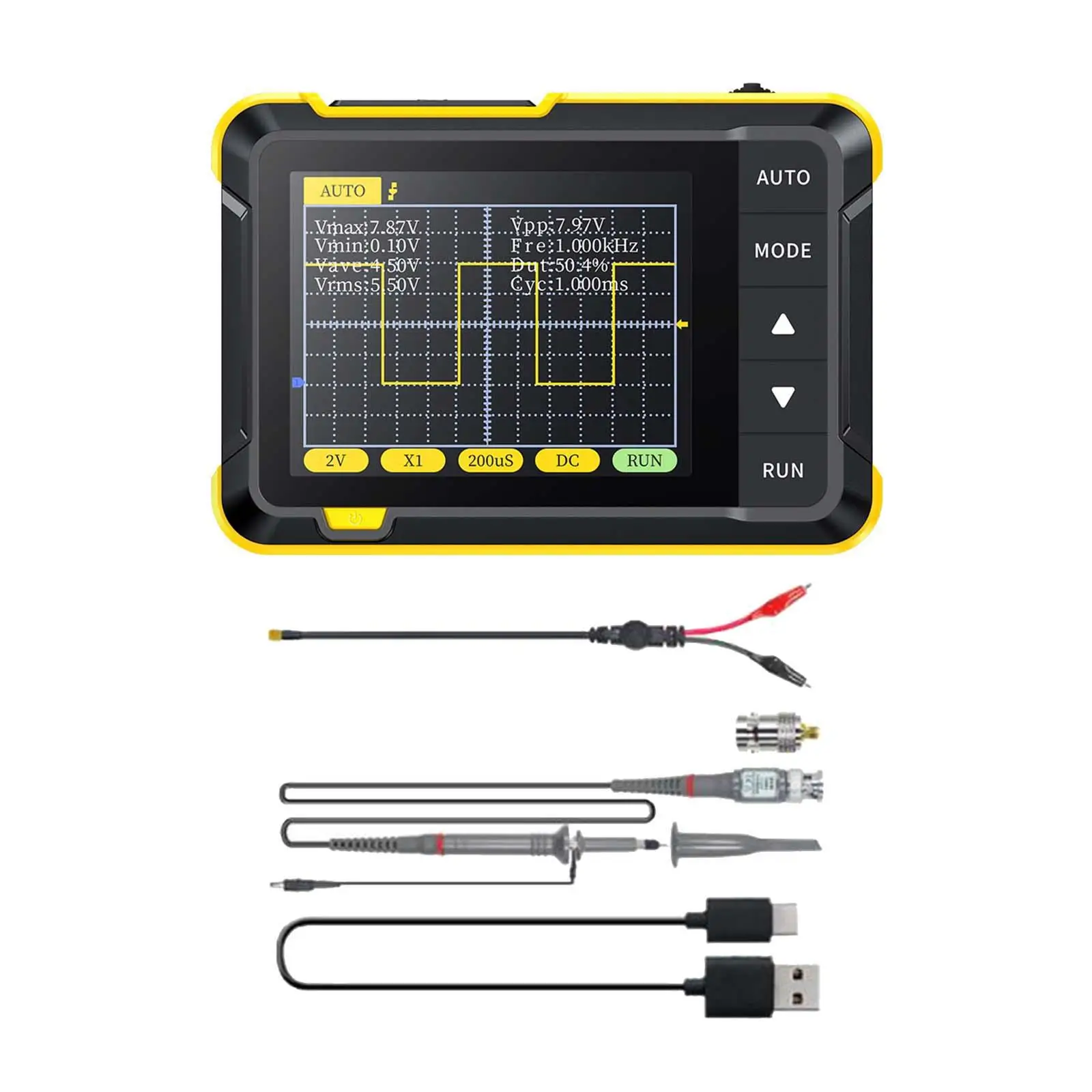 Mini Digital Oscilloscope 200KHz 400V Digital Oscilloscopes Portable for Home Appliance Repair Electronic DIY Detection Teaching