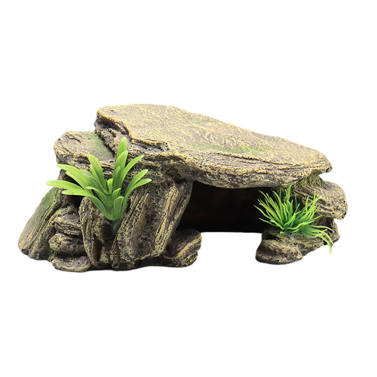 Aquarium Turtle Tank Decoration Terrace Reptile Hideout Cave Decor Landscaping Decoration Tortoise Climbing Platform for Frogs