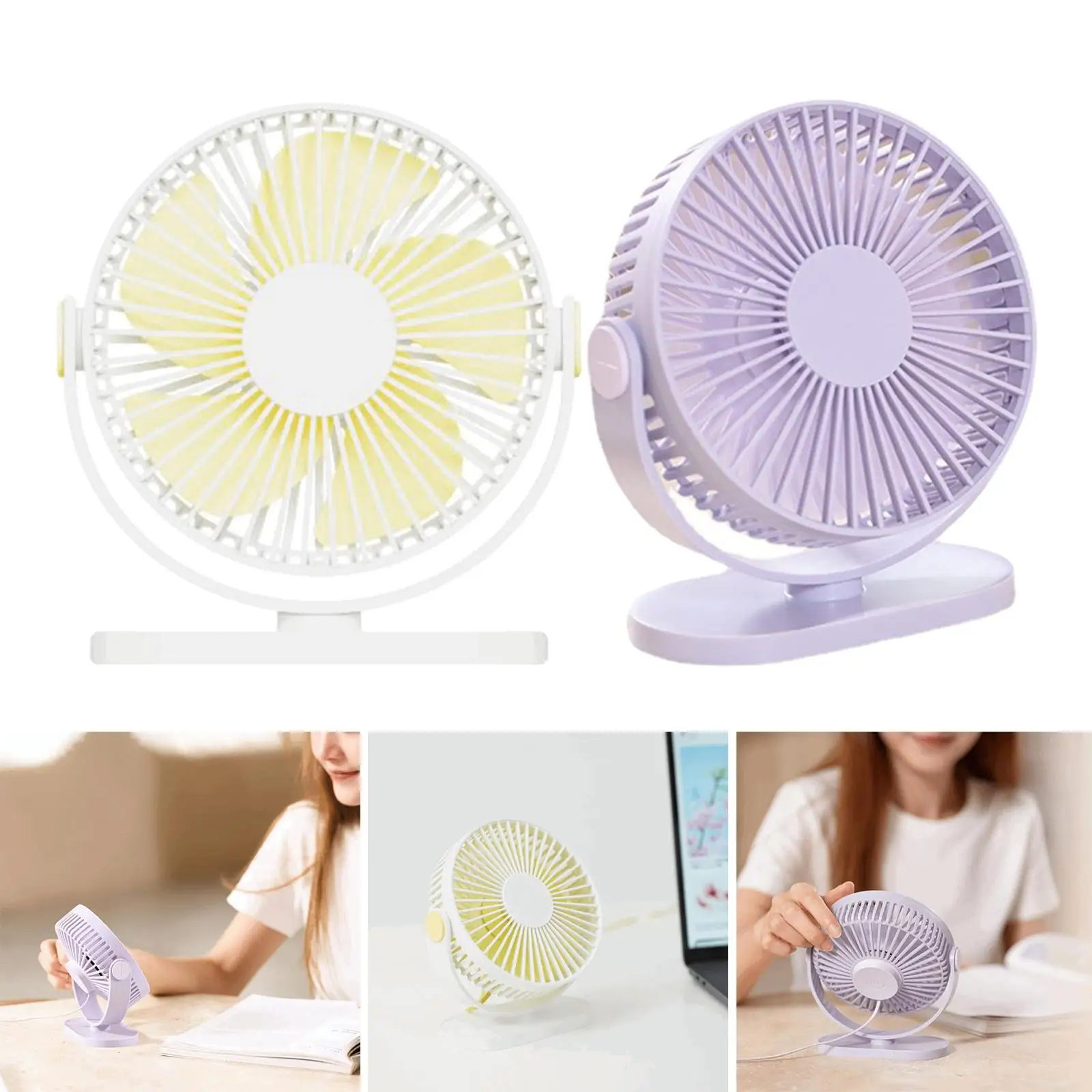 Mini USB Desk Fan Personal Table Cooling Fan Desktop with Hook Quiet Operation Air Cooler Fan for Camping Travel Room Summer Car
