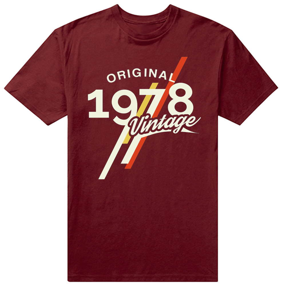 Original Vintage 1978 Retro est 1978 Edition T-Shirts Sommer Grafik Baumwolle Streetwear Kurzarm Geburtstags geschenke T-Shirt – Detail 3