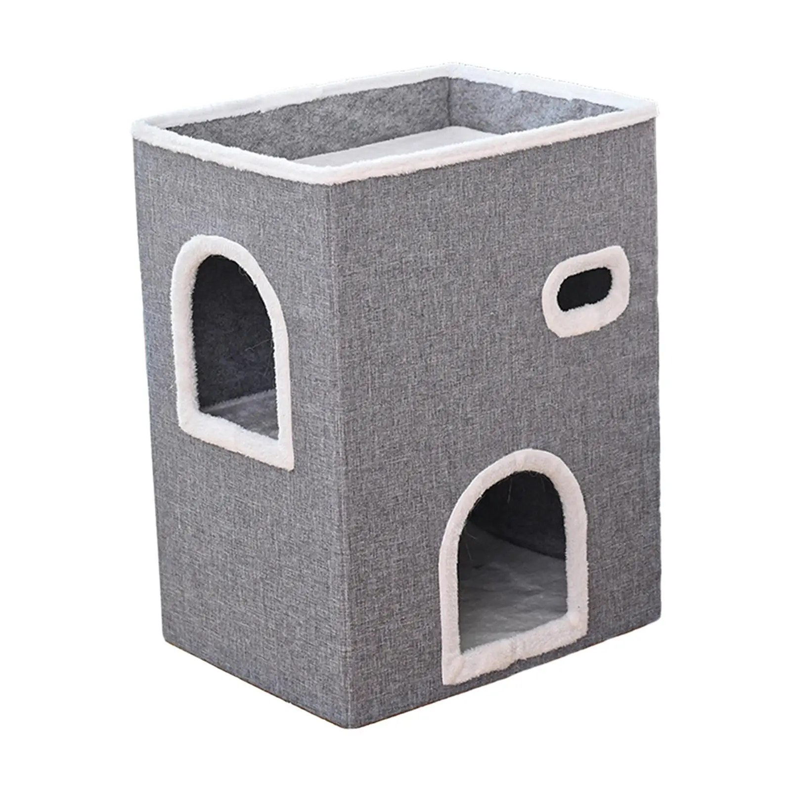Foldable Cat Bed Condo Nest with Scratch Pad for Pet Supplies Playing Climb