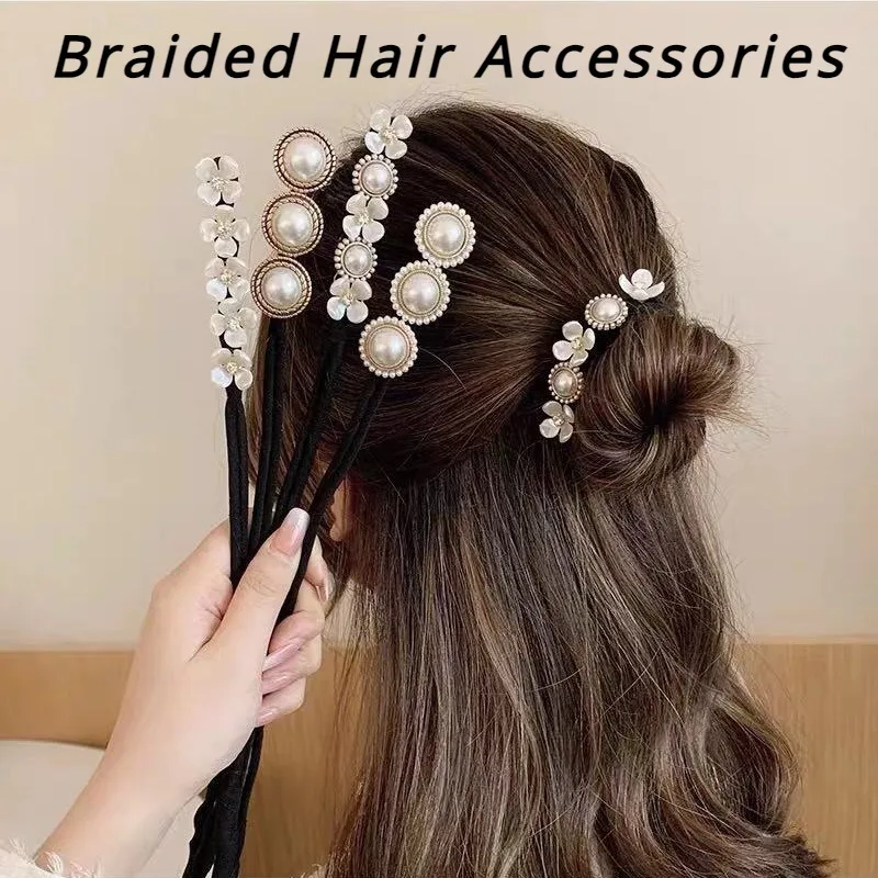 Best of Hair Curlers Styling Accessories Elegant Pearl Flower Bun Maker Korean Lazy Hairpin Hair Braiding Braider Hairgrip Styling Tools Reviews & Tips