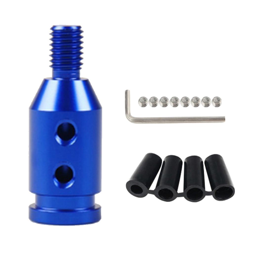 Custom Aluminum Universal Shift knob Shifter Adapter for BMW Mini Non Threaded Shifters M10x1.5 (Blue)