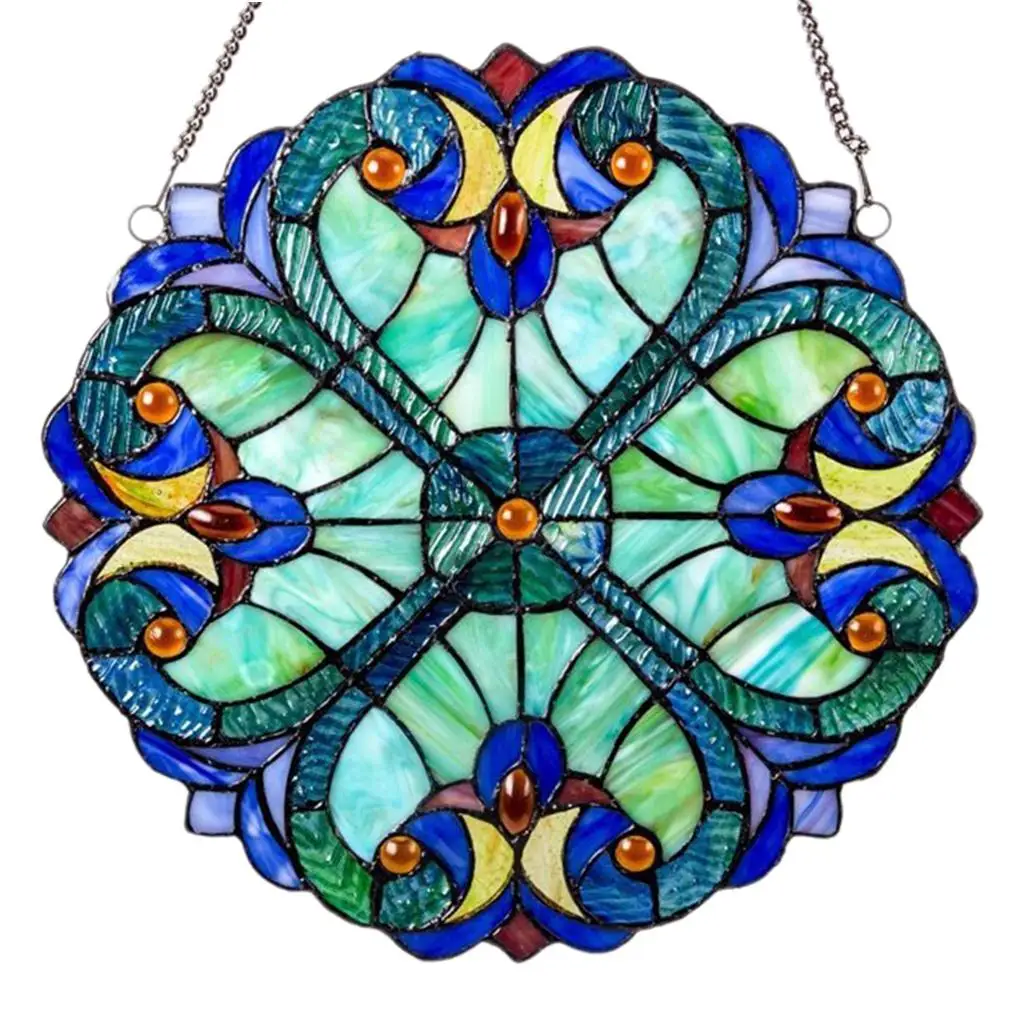25cm Multicolor Acrylic Stained Glass Window Panel  Decoration