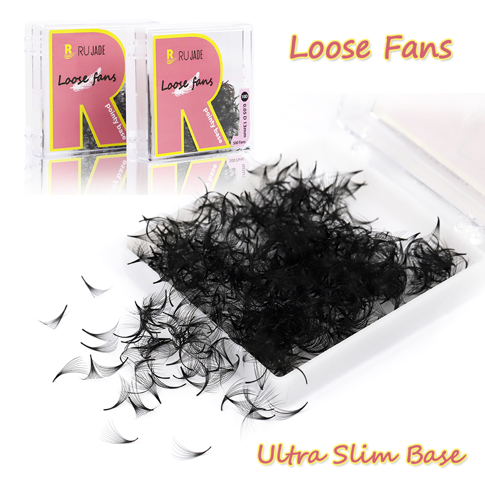 Best of 100 / 300 / 500 Loose Fans Sharp Slim Base Premade Fans Medium Narrow Stem Thin Pointy Base Promade Volume Fans Eyelash Extensions Reviews & Tips