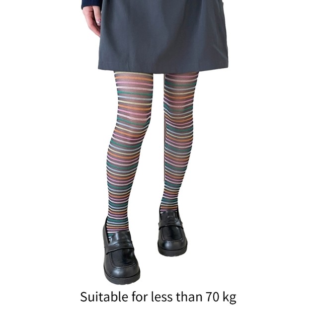 Women s Stripe Patterned Tights Students Girls Tights Stockings