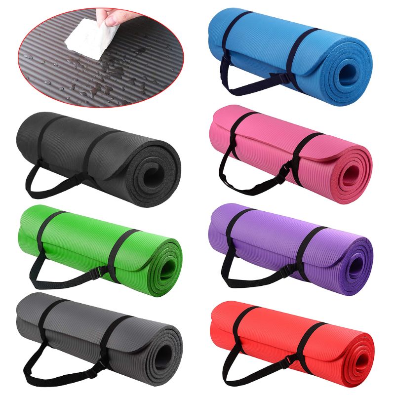 Description Picture 2 of item1 Set Yoga Mat for Extra Thick 1cm Pilates Fitness Cushion Non Slip Exercise Pad