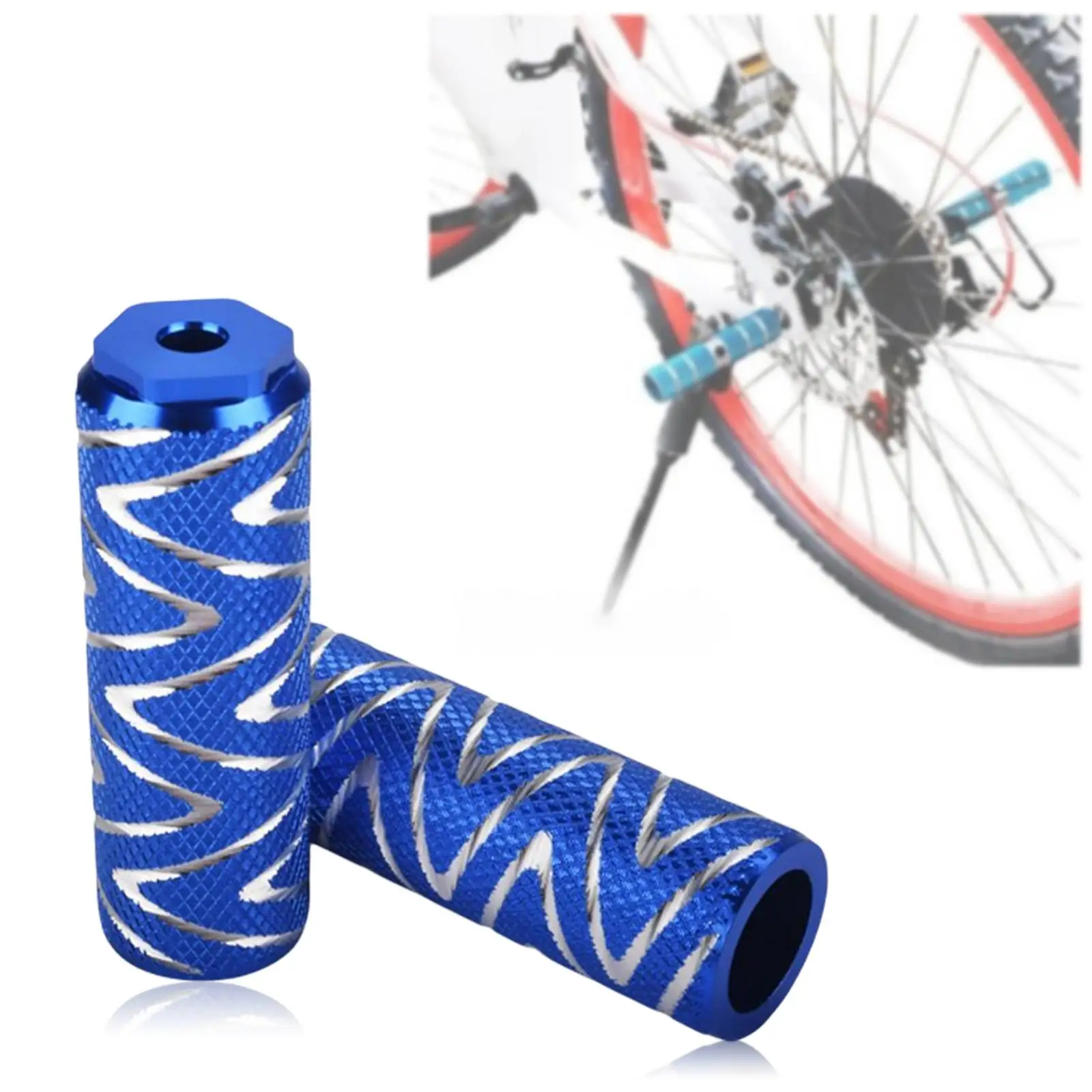 1 Pair Bike Pegs Anti-Skid  Axle Pegs Footrests Foot Pegs for Rear Wheels, Durable and Stylish Non-Slip