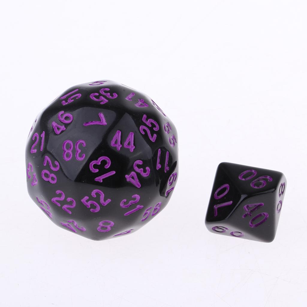 10 Pieces Acrylic Polyhedral Dice Set D4 D6 D8 D10 D12 D20 D24 D30 D60 Dice for Table Game Party Game Accessory 