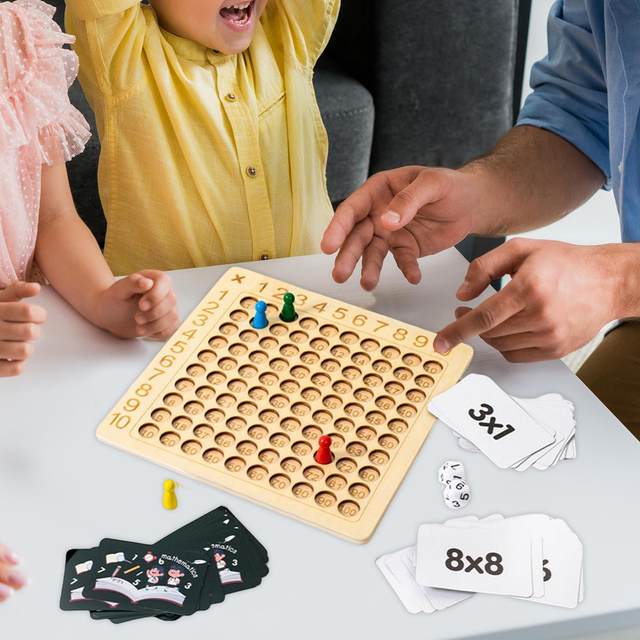 Jogo de Tabuleiro de Multiplicação 12x12, 12x12 Madeira Montessori  Multiplicação Board Game Brinquedos, Brinquedo de contagem infantil,  tabela de multiplicação educacional, placa de blocos Generic