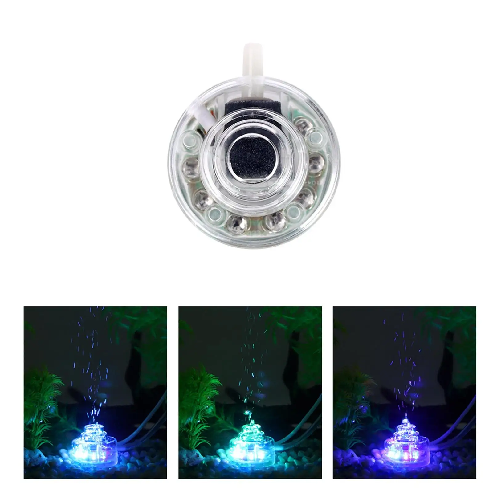 Aquarium LED Lights Air Bubble Fish Tank Submersible Light Color Changing Connect to Pump for Making Oxygen Table Fish Tank
