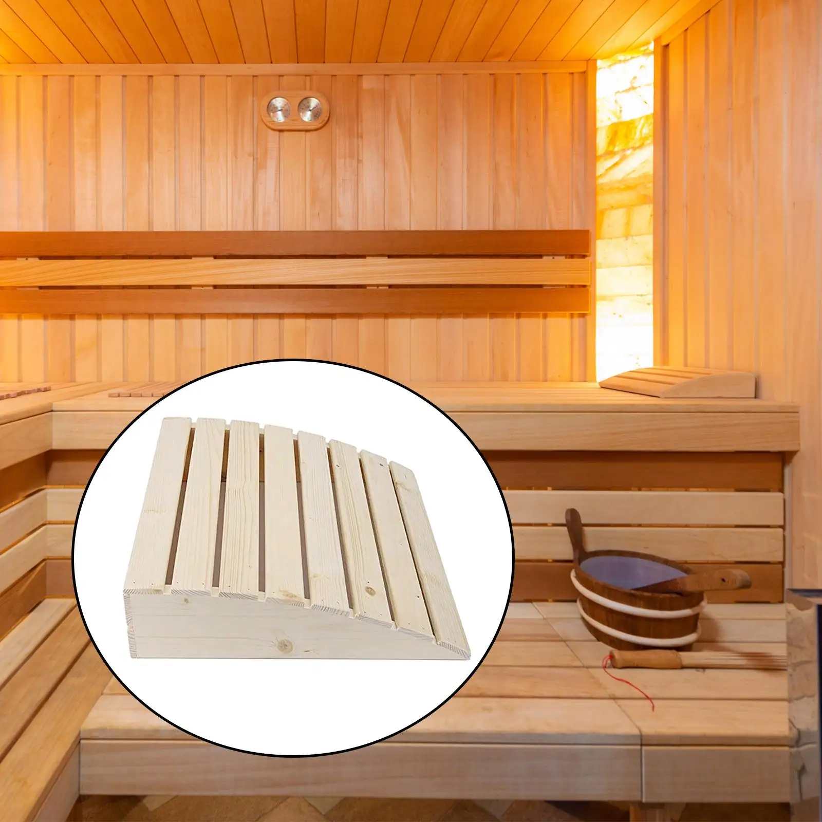Wooden Sauna Headrest Head Support Sauna Supplies Accessories Practical Wooden Neck Pillow for Sofa Sauna Room Bathroom Bedroom