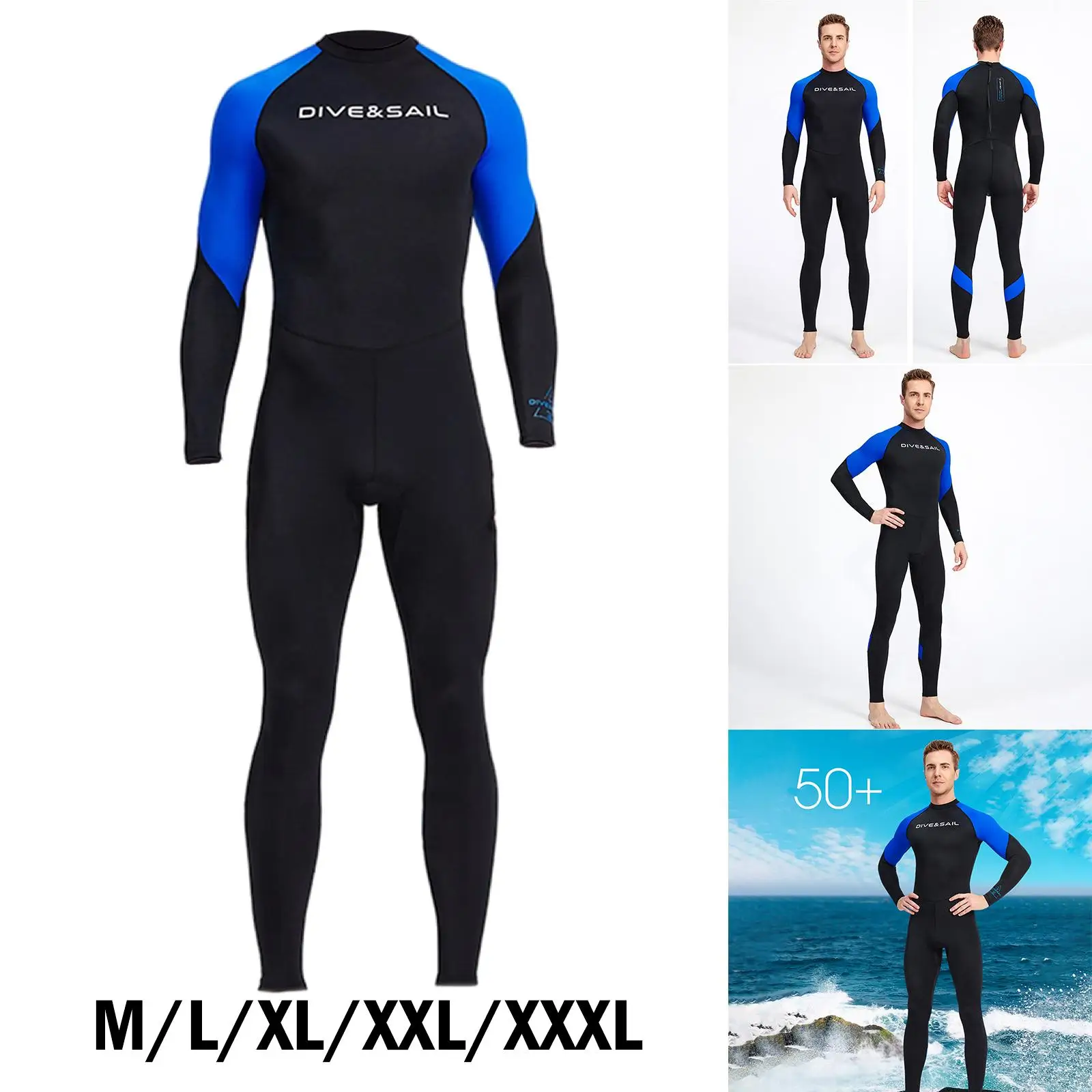 Wetsuits Men Full Scuba Diving Suits Surfing Swimming Long Sleeve Keep Warm Back