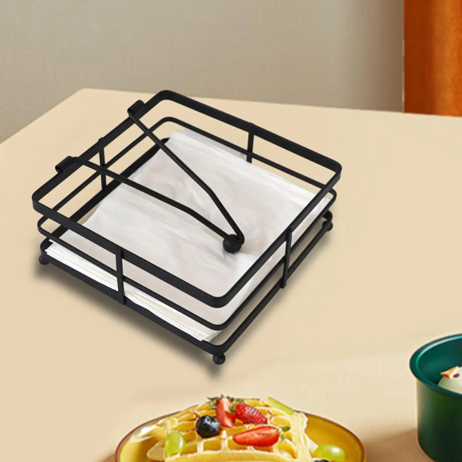 Flat Napkin Holder Luxury Decoration Kitchen Napkin Dispenser with Weighted Arm for Outside Dining Room Restaurant Wedding