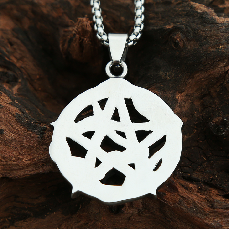 Vintage Edelstahl Pentagramm Spirale Anhänger Halsketten Für Männer Punk Biker Mode Amulett Schmuck Geschenke Dropshipping – Detail 5